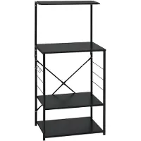 vidaXL Mikrowellenregal Schwarz 60x39,6x123 cm Holzwerkstoff