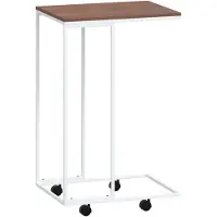 vidaXL Beistelltisch mit Rollen Weiß 40x30x63,5 cm Holzwerkstoff