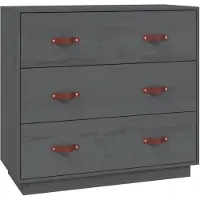 vidaXL Sideboard Grau 80x40x75 cm Massivholz Kiefer