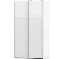 Ebuy24 Veto Kleiderschrank A 2 türig H220 cm x B122 cm weiss, weiss hochglanz.