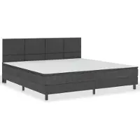 vidaXL Boxspringbett Dunkelgrau Stoff 200x200 cm