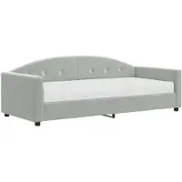 vidaXL Tagesbett mit Matratze Hellgrau 90x190 cm Samt
