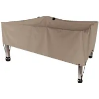 Perel Outdoor-Abdeckung für Tisch, beige-grau, rechteckig, 165 cm x 105 cm x 60 cm