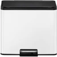 EKO - Essential 2 Recycler Treteimer 15+15 Liter - Steel Polypropylene - Weiß