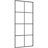 vidaXL Schiebetür Aluminium und ESG Glas 90x205 cm Schwarz