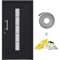 vidaXL Haustür Aluminium und PVC Anthrazit 100x200 cm