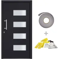 vidaXL Haustür Aluminium und PVC Anthrazit 110x210 cm