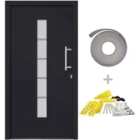 vidaXL Haustür Aluminium und PVC Anthrazit 110x210 cm