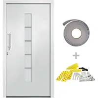vidaXL Haustür Aluminium und PVC Weiß 100x210 cm