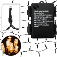 Deuba Monzana LED Lichterkette Outdoor 160 LEDs Blau Batterie Timer