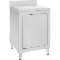 vidaXL Gastro-Arbeitstisch mit Schrank 60x60x96 cm Edelstahl