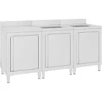 vidaXL Gastro-Spülenunterschrank 180x60x96 cm Edelstahl