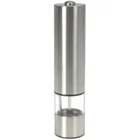 Excellent houseware Elektrische Pfeffer- oder Salzmuhle - Edelstahl - 22 cm - mit Beleuchtung