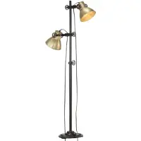 vidaXL Stehlampe 2-flammig Messing E27 Gusseisen