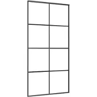 vidaXL Schiebetür Aluminium und ESG Glas 102,5x205 cm Schwarz
