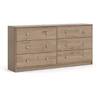 Ebuy24 Maria Kommode breit mit 6 Schubladen, hell walnuss.
