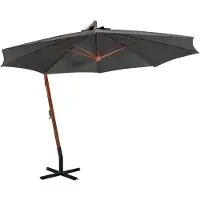 vidaXL Ampelschirm mit Mast Anthrazit 3,5x2,9 m Massivholz Tanne