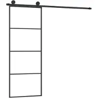 vidaXL Schiebetür mit Beschlag 76x205 cm ESG-Glas & Aluminium