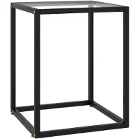 vidaXL Couchtisch Schwarz mit Hartglas 40x40x50 cm