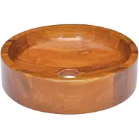 vidaXL Waschbecken Massivholz Teak Φ40x10 cm
