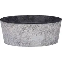 vidaXL Waschbecken Schwarz Ø40x15 cm Marmor