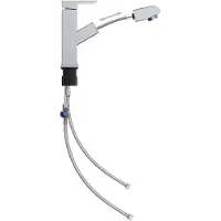 vidaXL Waschbeckenarmatur Herausziehbare Brause Verchromt 157x172 mm