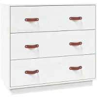 vidaXL Sideboard Weiß 80x40x75 cm Massivholz Kiefer