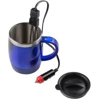 Allride Thermobecher 24 V – Kaffeekanne mit Heizelement – Wasserkocher 350 ml – Blau
