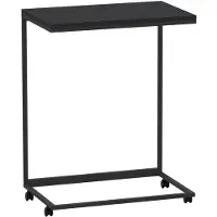 vidaXL Beistelltisch mit Rollen Schwarz 55x35x70 cm Holzwerkstoff