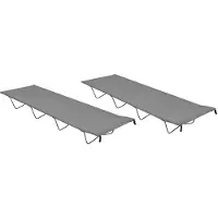 vidaXL Campingbetten 2 Stk. 180x60x19 cm Oxford-Gewebe und Stahl Grau