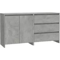 vidaXL 2-tlg. Sideboard Betongrau Holzwerkstoff