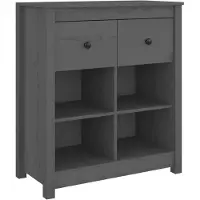 vidaXL Sideboard Grau 70x35x80 cm Massivholz Kiefer