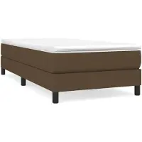 vidaXL Boxspringbett mit Matratze Dunkelbraun 90x190 cm Stoff