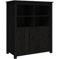 vidaXL Sideboard Schwarz 83x41,5x100 cm Massivholz Kiefer