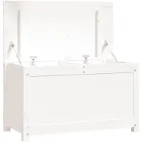 vidaXL Truhe Weiß 80x40x45,5 cm Massivholz Kiefer