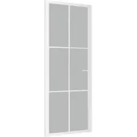 vidaXL Innentür 83x201,5 cm Weiß Mattglas und Aluminium