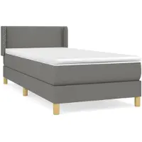 vidaXL Boxspringbett mit Matratze Dunkelgrau 80x200 cm Stoff