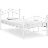 vidaXL Bett Weiß Metall 90x200 cm