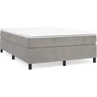 vidaXL Boxspringbettgestell Hellgrau 140x200 cm Samt