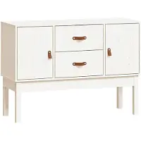 vidaXL Sideboard Weiß 110x40x78 cm Massivholz Kiefer