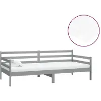 vidaXL Tagesbett mit Matratze 90x200 cm Grau Kiefer Massivholz