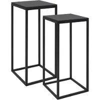 vidaXL Beistelltische 2 Stk. Schwarz Stahl