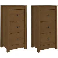vidaXL Sideboards 2 Stk. Honigbraun 40x35x80 cm Massivholz Kiefer