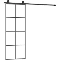 vidaXL Schiebetür mit Beschlag 76x205 cm ESG-Glas & Aluminium