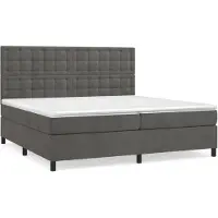 vidaXL Boxspringbett mit Matratze Dunkelgrau 200x200 cm Samt