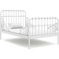 vidaXL Ausziehbett Weiß Metall 80x130/200 cm