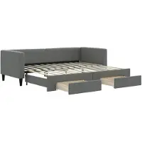 vidaXL Tagesbett Ausziehbar mit Schubladen Dunkelgrau 80x200 cm Stoff