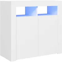 vidaXL Sideboard mit LED-Leuchten Weiß 80x35x75 cm