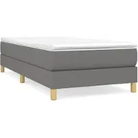 vidaXL Boxspringbettgestell Dunkelgrau 90x200 cm Stoff