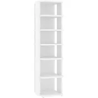 vidaXL - Schuhschrank - 27.5x27x102 - cm - handgefertigt - Holz - weiß